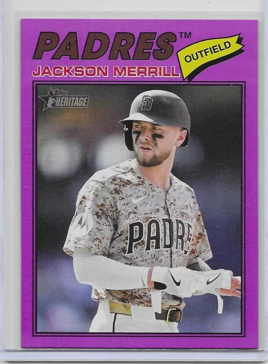 2026 Topps Heritage - Jackson Merrill #351 Light Purple Bordered - Padres (1124) - Baseball Card Single
