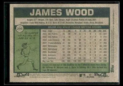 2026 Topps Heritage James Wood #295 Washington Nationals - Baseball Card Single
