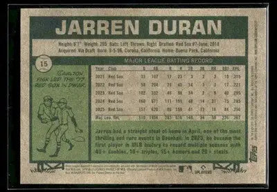 2026 Topps Heritage Jarren Duran #15 Boston Red Sox - Baseball Card Single