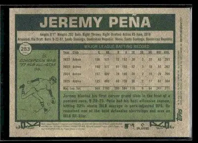 2026 Topps Heritage Jeremy Peña #283 Houston Astros - Baseball Card Single