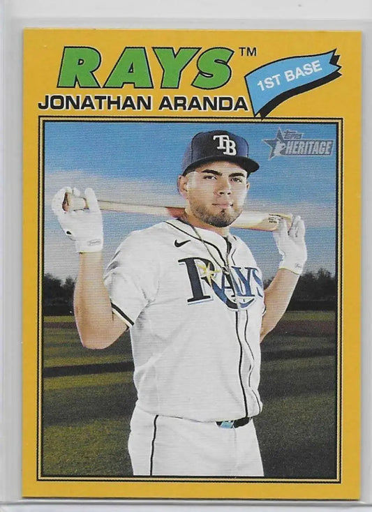 2026 Topps Heritage Jonathan Aranda Dark Yellow Bordered #20 (1127) - Baseball Card Single