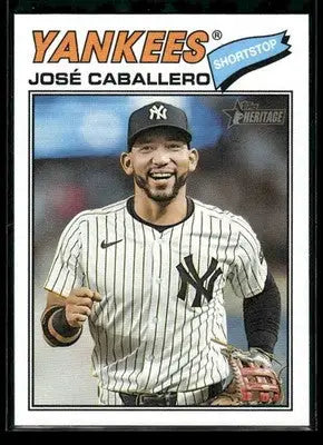 2026 Topps Heritage José Caballero #328 New York Yankees - Baseball Card Single