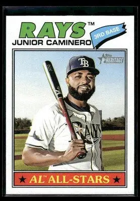 2026 Topps Heritage Junior Caminero #380 Tampa Bay Rays - Baseball Card Single