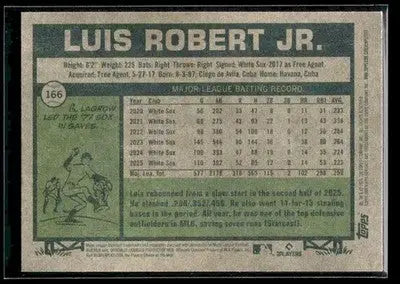 2026 Topps Heritage Luis Robert Jr. #166 Chicago White Sox - Baseball Card Single