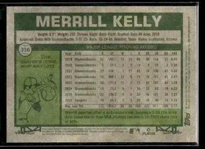 2026 Topps Heritage Merrill Kelly #316 Dark Gray Texas Rangers - Baseball Card Single