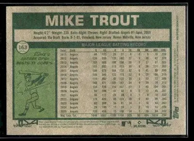 2026 Topps Heritage Mike Trout #163 Los Angeles Angels - Baseball Card Single