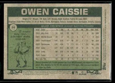 2026 Topps Heritage Owen Caissie #88 RC Chicago Cubs - Baseball Card Single