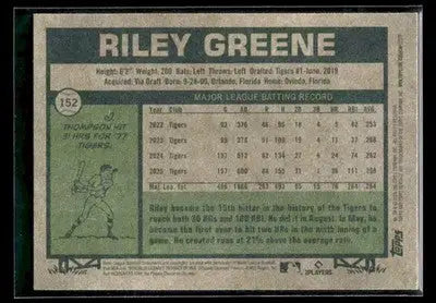 2026 Topps Heritage Riley Greene #152 Detroit Tigers - Baseball Card Single