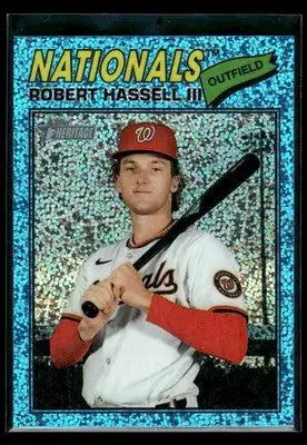 2026 Topps Heritage Robert Hassell III #50 Chrome Light Blue Sparkle Refr - Baseball Card Single