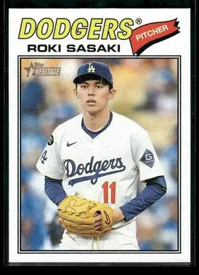 2026 Topps Heritage Roki Sasaki #39 Los Angeles Dodgers - Baseball Card Single