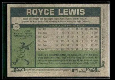 2026 Topps Heritage Royce Lewis #85 Minnesota Twins - Baseball Card Single