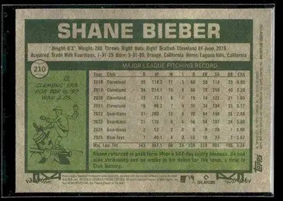 2026 Topps Heritage Shane Bieber #210 Chrome Light Blue Sparkle Refr Blue Jays - Baseball Card Single