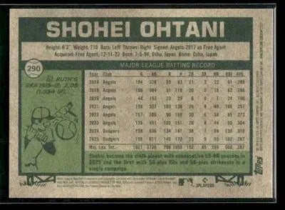 2026 Topps Heritage Shohei Ohtani #290 Los Angeles Dodgers - Baseball Card Single