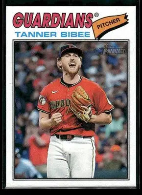2026 Topps Heritage Tanner Bibee #74 Cleveland Guardians - Baseball Card Single