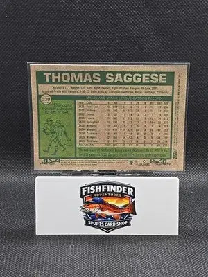 2026 Topps Heritage Thomas Saggese #230 Light Blue Sparkle St. Louis Cardinals - Baseball Card Single