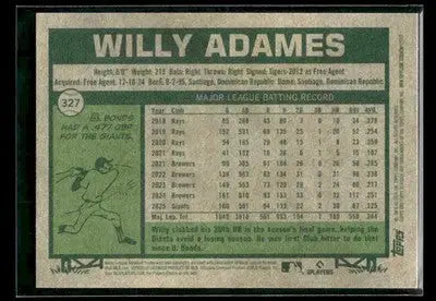 2026 Topps Heritage Willy Adames #327 San Francisco Giants - Baseball Card Single