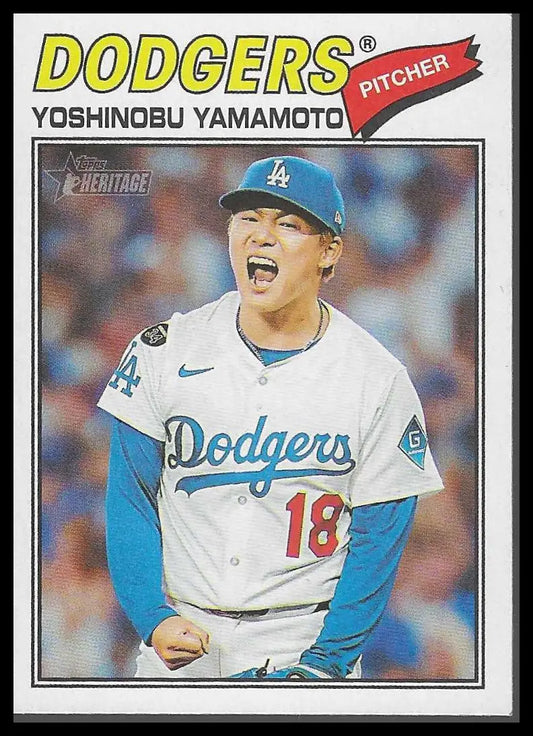 2026 Topps Heritage YOSHINOBU YAMAMOTO Image Variation #371 - Baseball Card Single