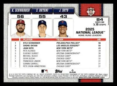 2026 Topps Kyle Schwarber/Shohei Ohtani/Juan Soto #84 HR Leaders NL - Baseball Card Single