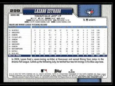2026 Topps Lazaro Estrada #299 Sandglitter RC Toronto Blue Jays - Baseball Card Single