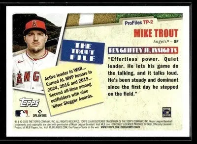 2026 Topps Mike Trout #TP-2 Topps Profiles Los Angeles Angels - Baseball Card Single