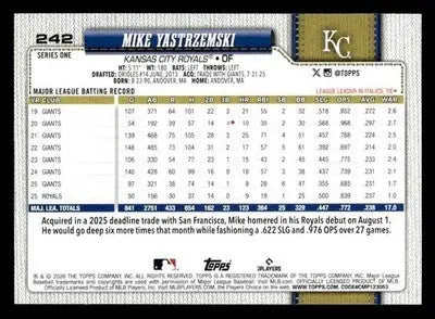 2026 Topps Mike Yastrzemski #242 Kansas City Royals - Baseball Card Single