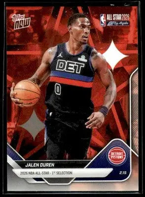 2026 Topps Now All-Star Game Jalen Duren #AS15 PR 4967 Detroit Pistons - Basketball Card Single