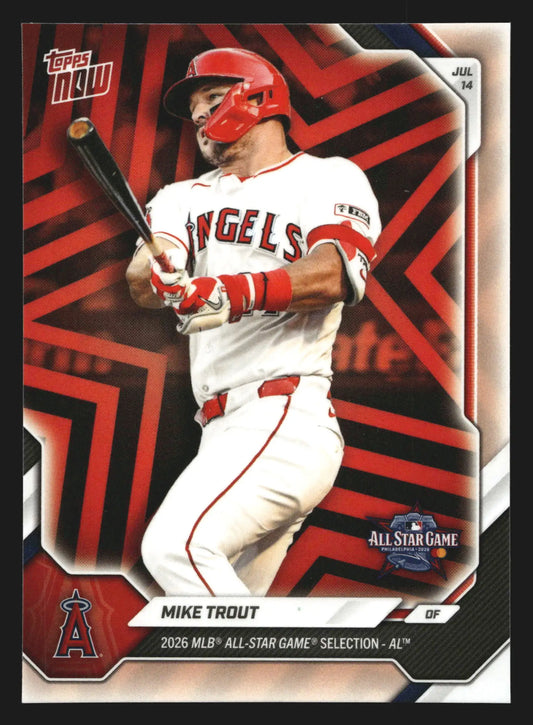 2026 Topps NOW #ASG-MT Mike Trout Angels All-Star Game Selection AL - Baseball Card Single