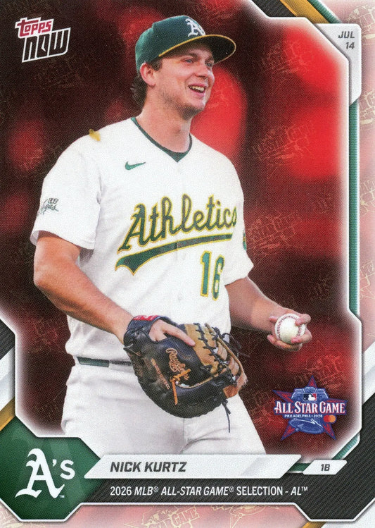 2026 Topps NOW #ASG-NK Nick Kurtz Athletics Logofractor All-Star AL - Baseball Card Single