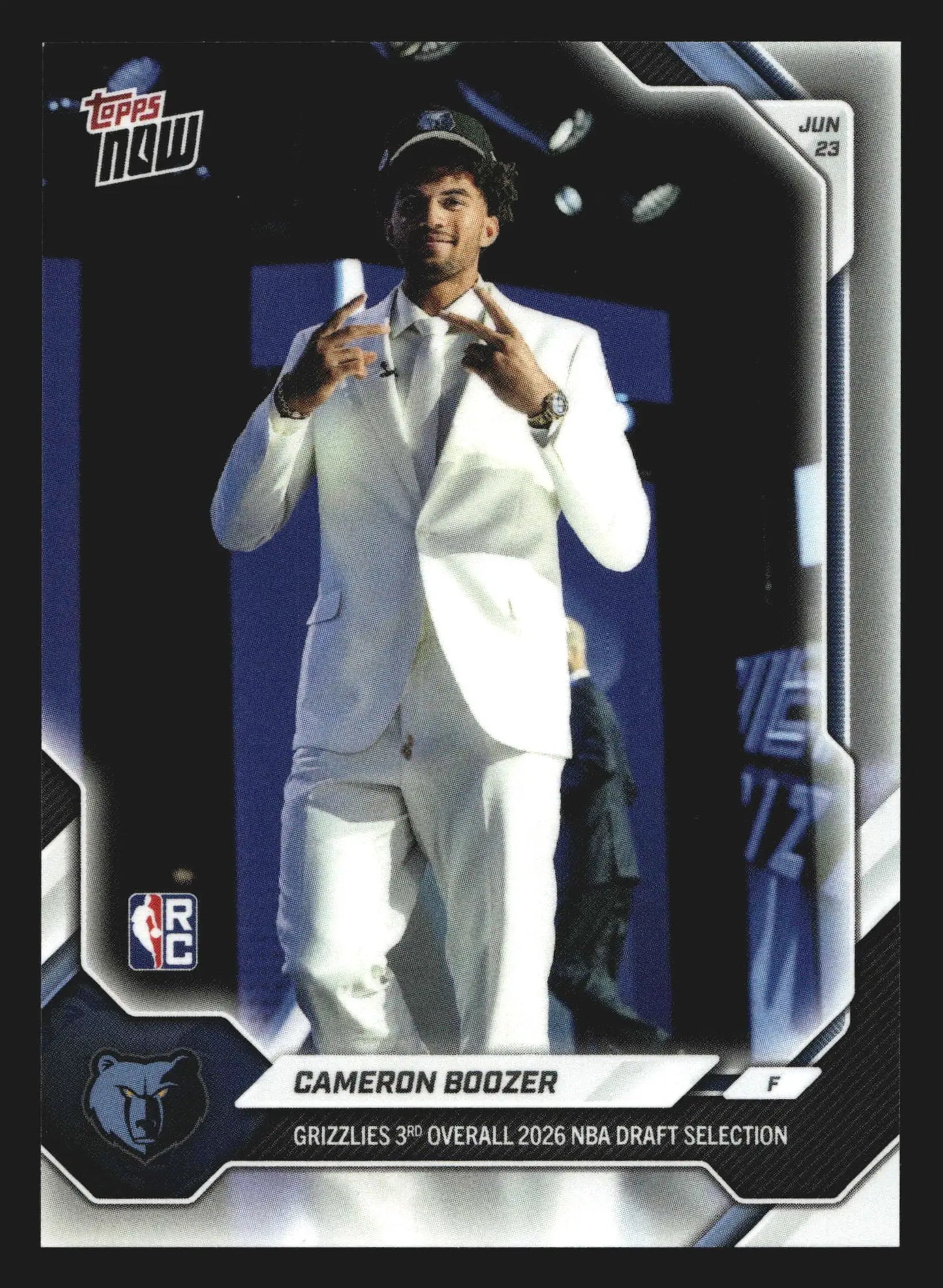 2026 Topps NOW #CBOO Cameron Boozer Grizzlies 3rd Overall Pick RC