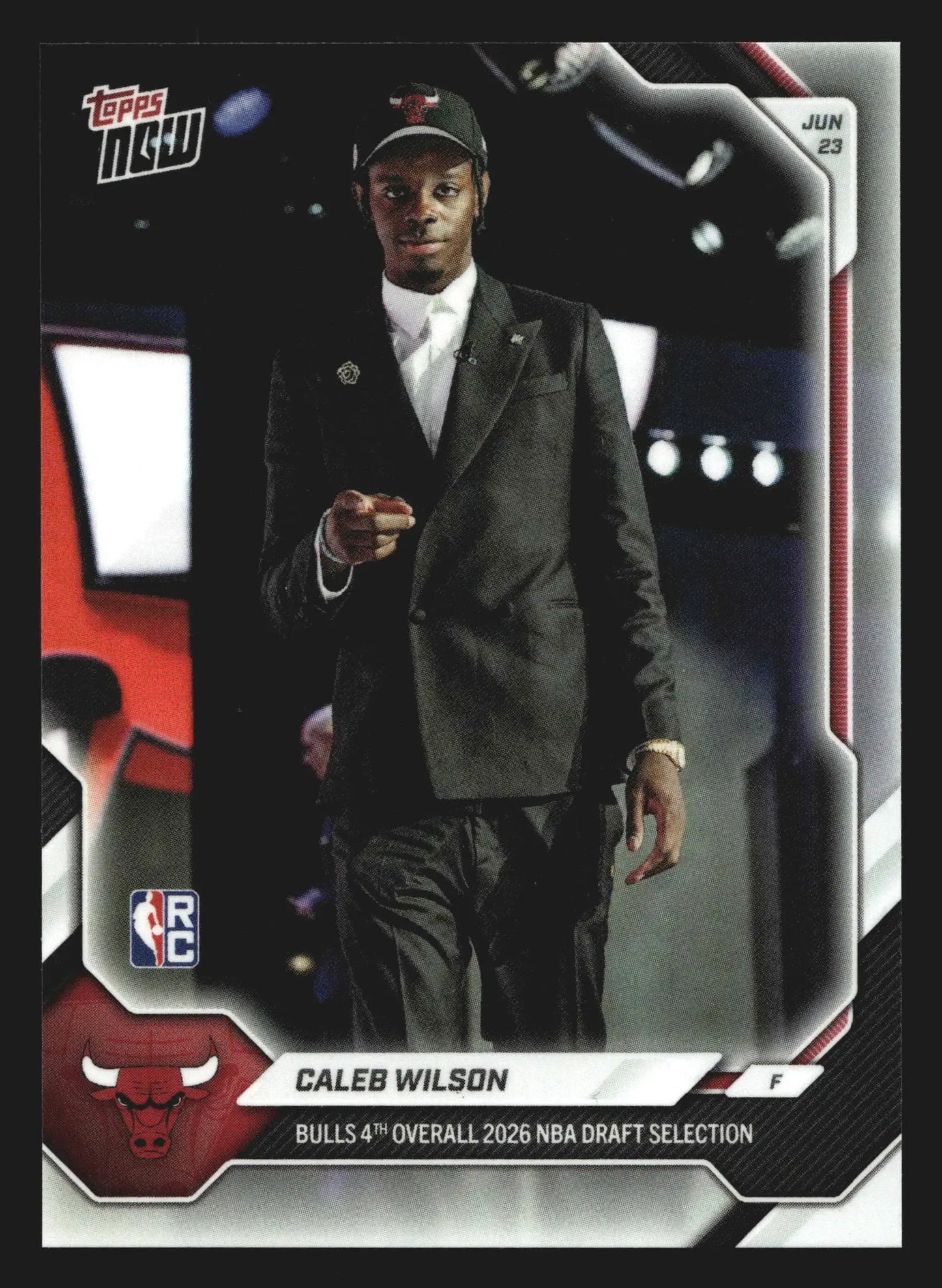 2026 Topps NOW #CWIL Caleb Wilson Chicago Bulls 4th Overall Pick RC