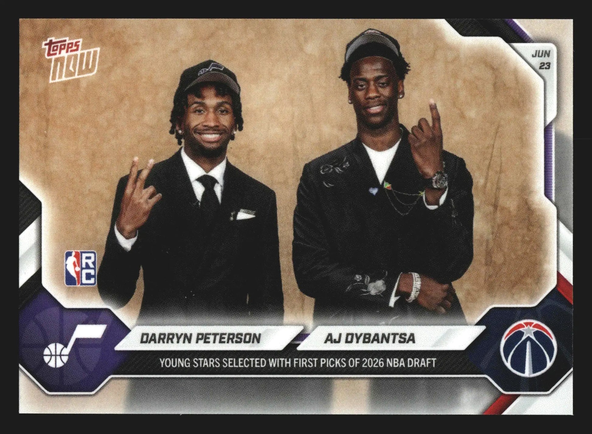 2026 Topps NOW #DPAJ AJ Dybantsa Darryn Peterson First Picks RC