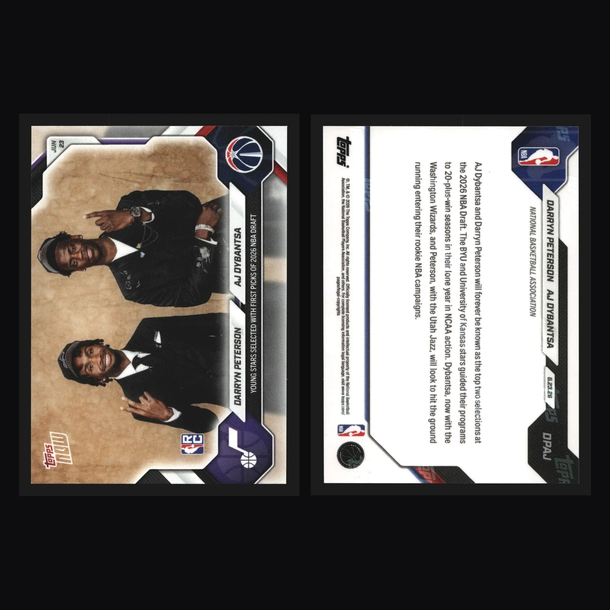 2026 Topps NOW #DPAJ AJ Dybantsa Darryn Peterson First Picks RC