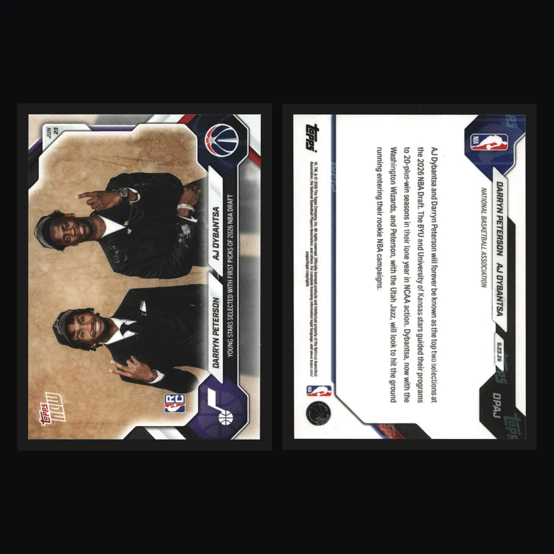 2026 Topps NOW #DPAJ AJ Dybantsa Darryn Peterson First Picks RC