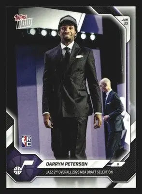 2026 Topps NOW #DPET Darryn Peterson Utah Jazz 2nd Overall Pick RC