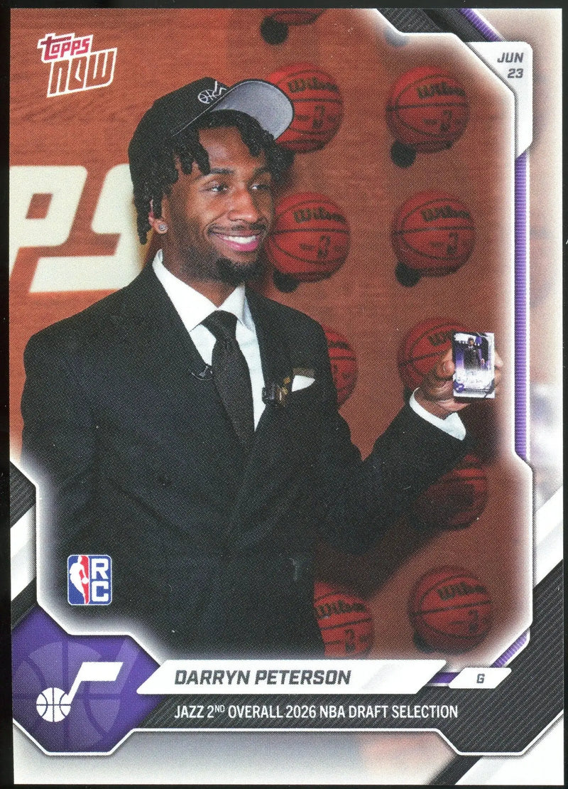 2026 Topps NOW #DPET-SP Darryn Peterson Jazz SP Image Variation RC
