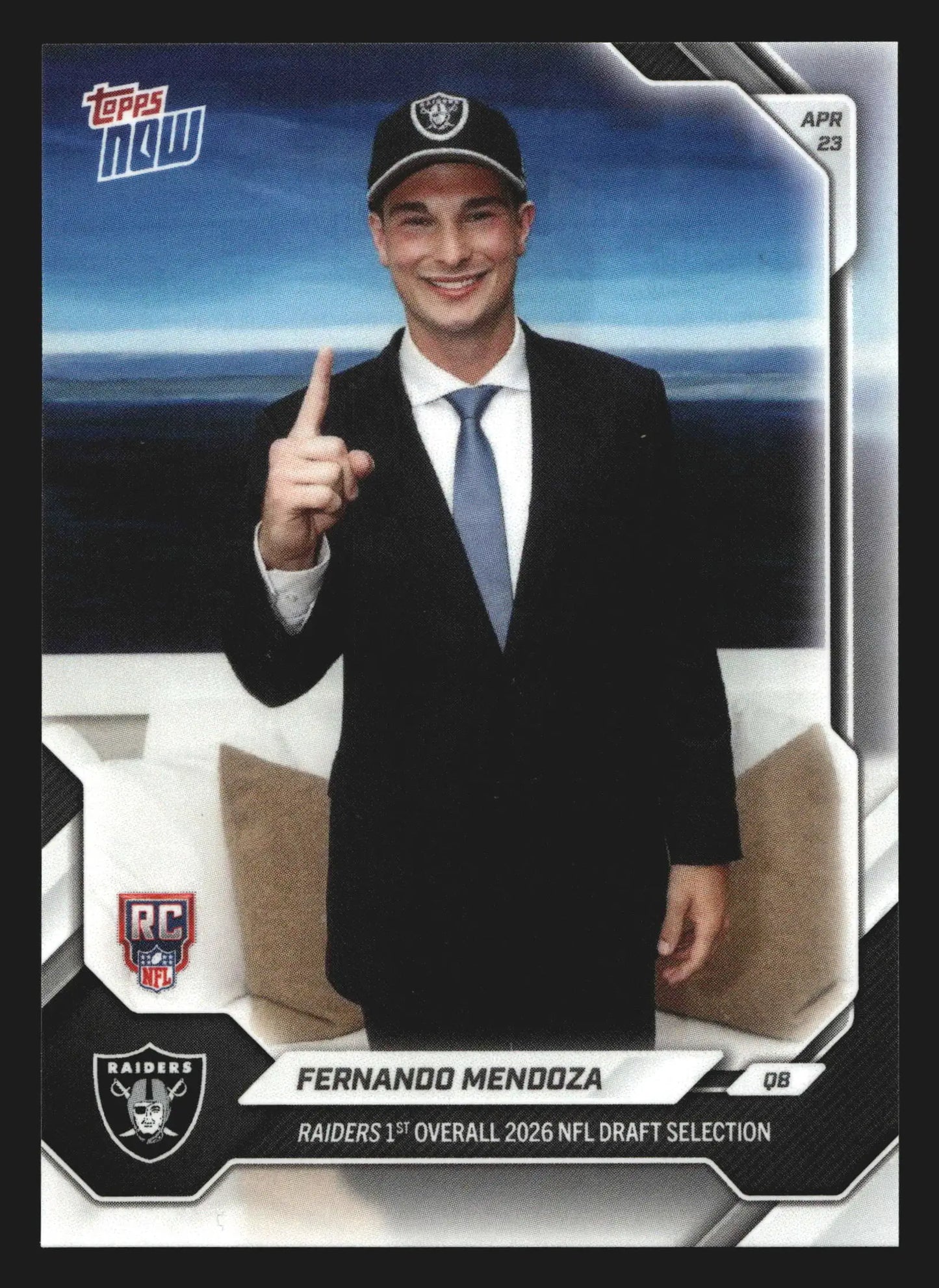 2026 Topps NOW #FMEN Fernando Mendoza Raiders 1st Overall Pick RC