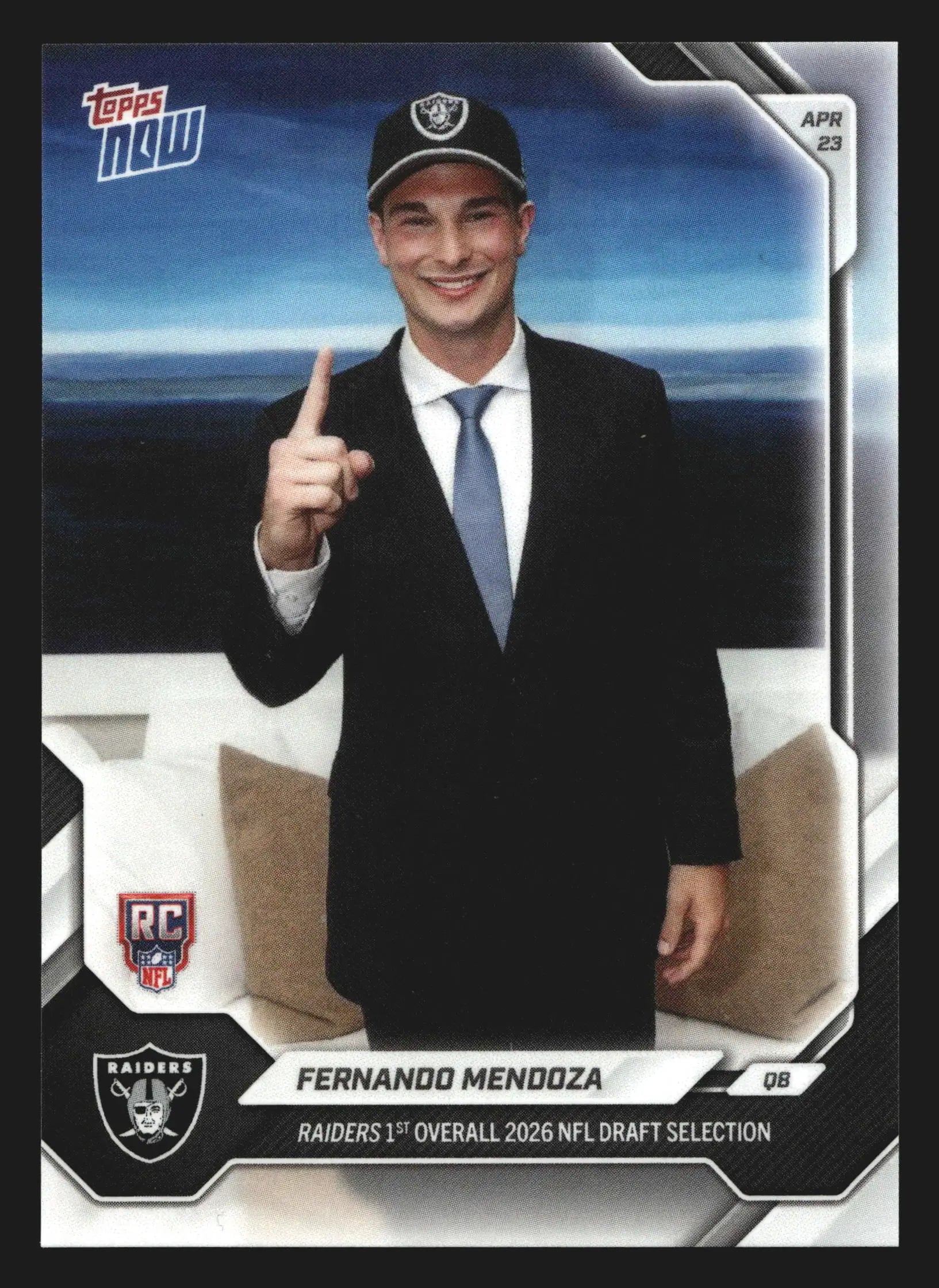 2026 Topps NOW #FMEN Fernando Mendoza Raiders 1st Overall Pick RC