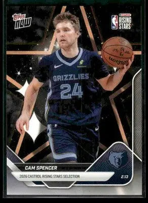 2026 Topps Now Rising Stars Cam Spencer #RS14 PR 7287 Memphis Grizzlies - Basketball Card Single