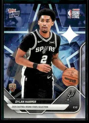 2026 Topps Now Rising Stars Dylan Harper #RS7 PR 7287 RC San Antonio Spurs - Basketball Card Single