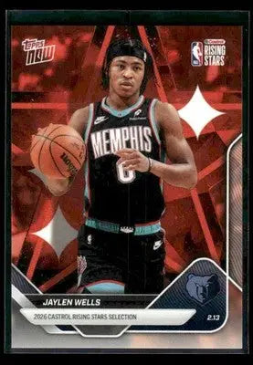 2026 Topps Now Rising Stars Jaylen Wells #RS6 PR 7287 Memphis Grizzlies - Basketball Card Single