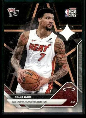 2026 Topps Now Rising Stars Kel’El Ware #RS8 PR 7287 Miami Heat