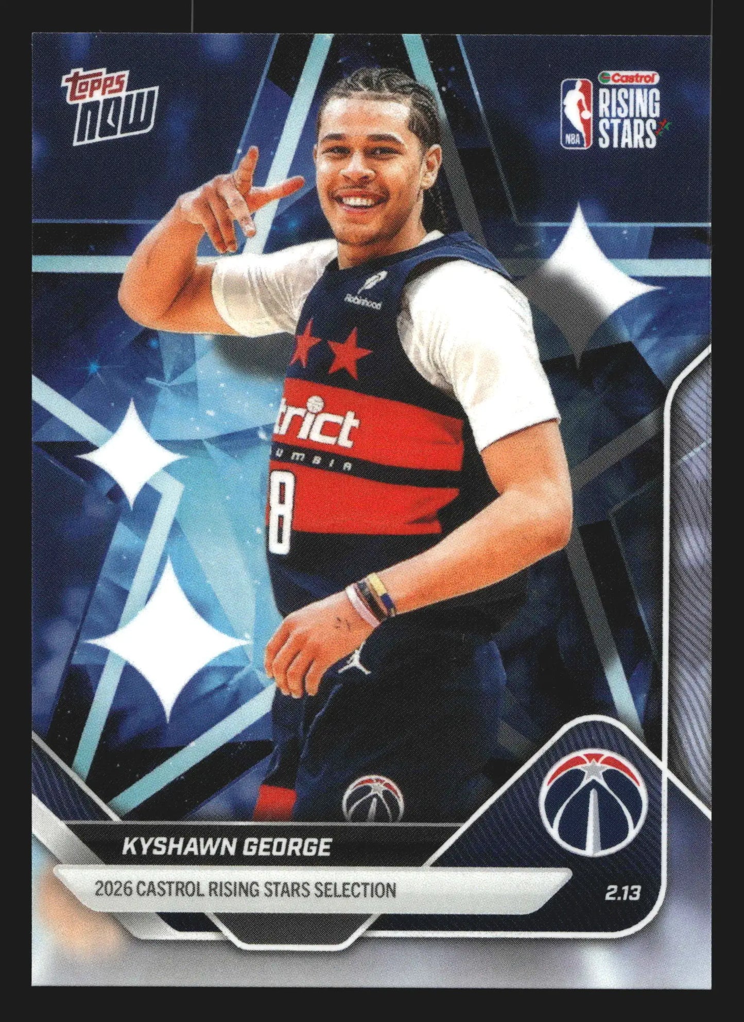 2026 Topps NOW Rising Stars Kyshawn George #RS21 Wizards - Basketball Card Single