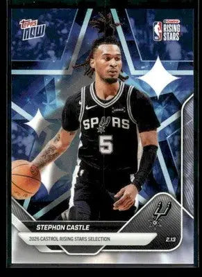 2026 Topps Now Rising Stars Stephon Castle #RS4 PR 7287 San Antonio Spurs - Basketball Card Single