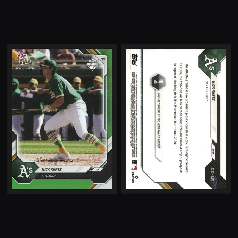 2026 Topps NOW Road to Opening Day #OD-121 Nick Kurtz Green /99