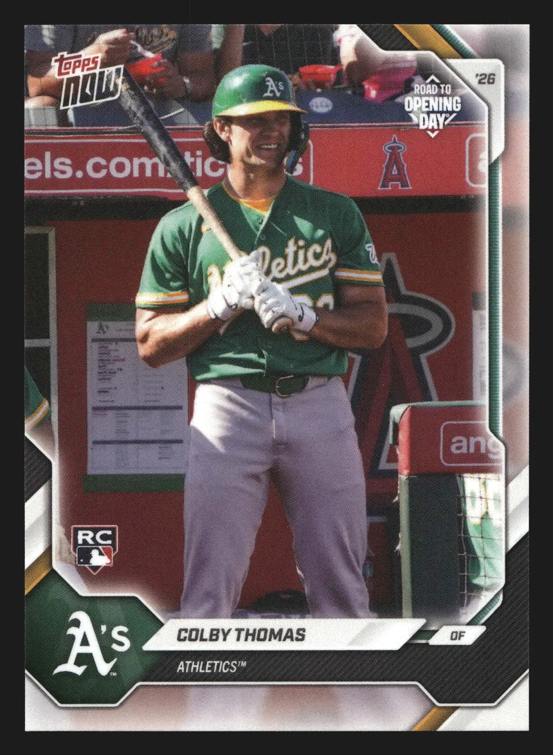 2026 Topps NOW Road to Opening Day #OD-125 Colby Thomas Athletics RC - Baseball Card Single