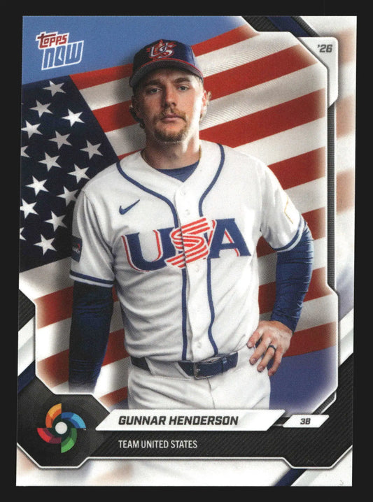 2026 Topps NOW World Baseball Classic #USA05 Gunnar Henderson USA - Baseball Card Single