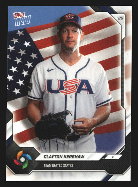 2026 Topps NOW World Baseball Classic #USA06 Clayton Kershaw USA - Baseball Card Single