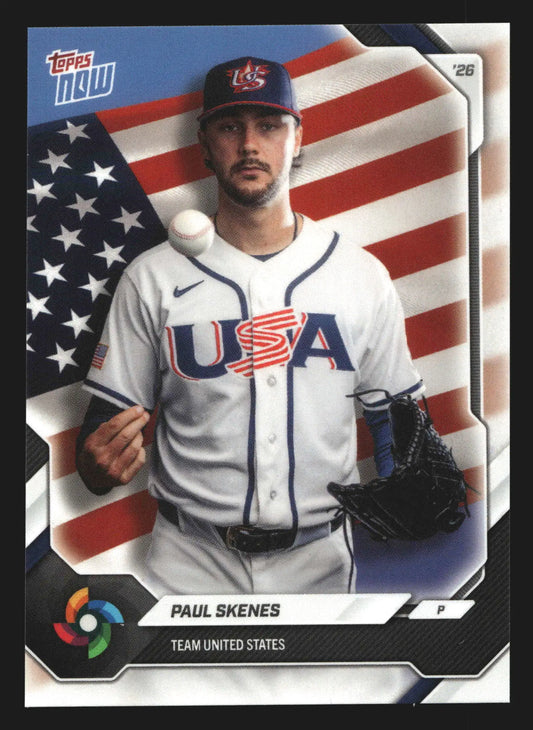 2026 Topps NOW World Baseball Classic #USA07 Paul Skenes USA - Baseball Card Single