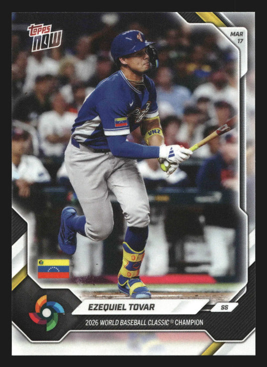 2026 Topps NOW World Baseball Classic #VEC12 Ezequiel Tovar Venezuela Champion - Baseball Card Single