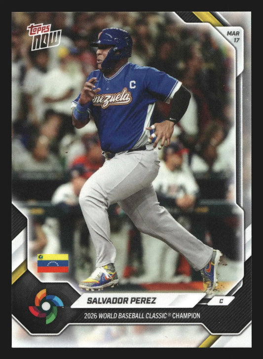 2026 Topps NOW World Baseball Classic #VEC5 Salvador Perez Venezuela Champion - Baseball Card Single